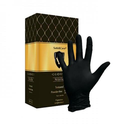 Перчатки черные Safe&Care 100шт размер S - neonail.ru Перчатки черные Safe&Care 100шт размер S
